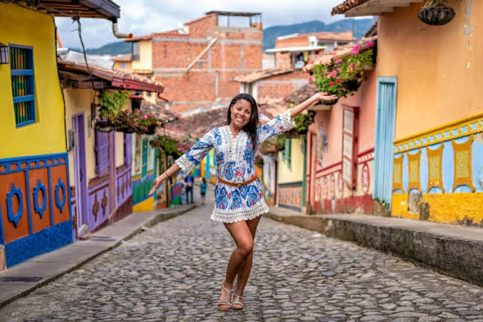 Colorful traditional street in Guatapé, Antioquia